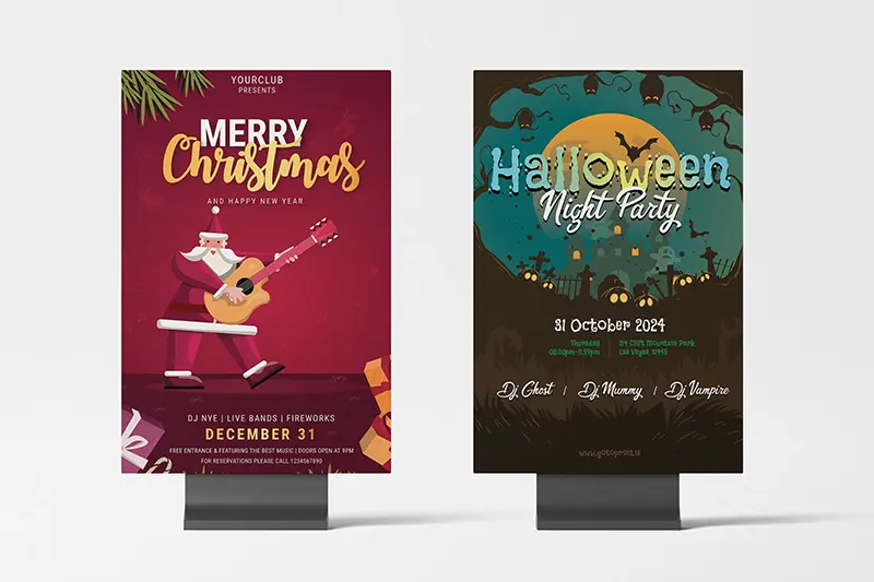 Christmas and Halloween leaflet design Ireland